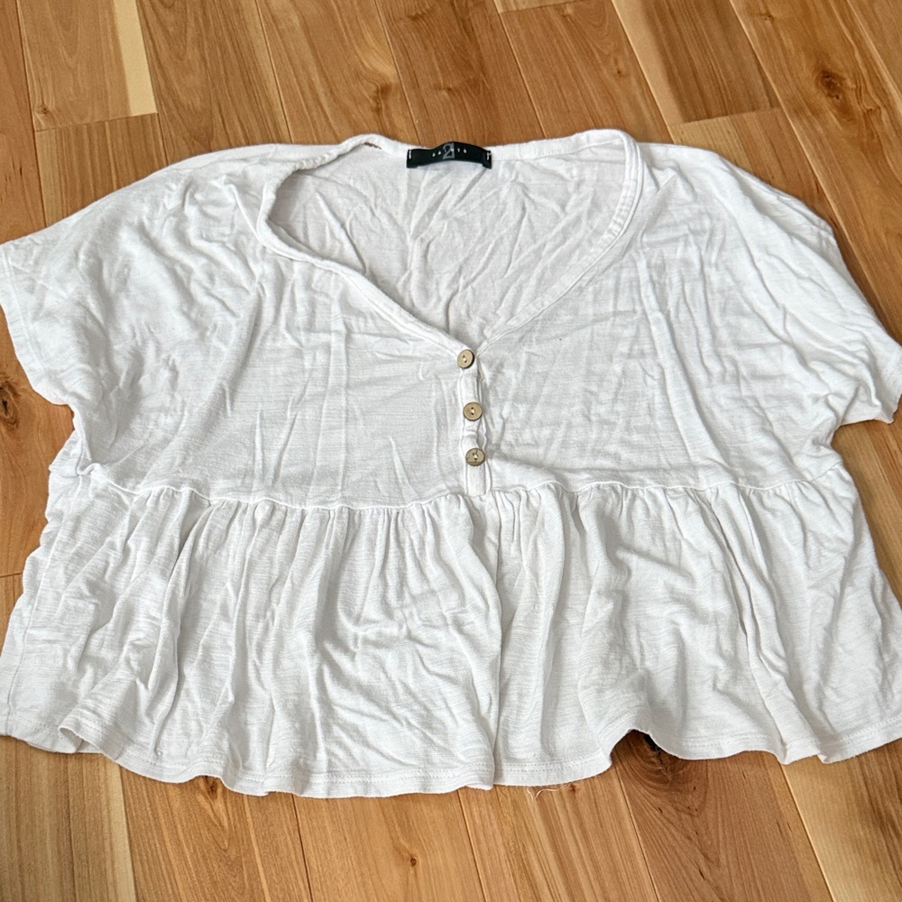 Lightweight casual peplum blouse
